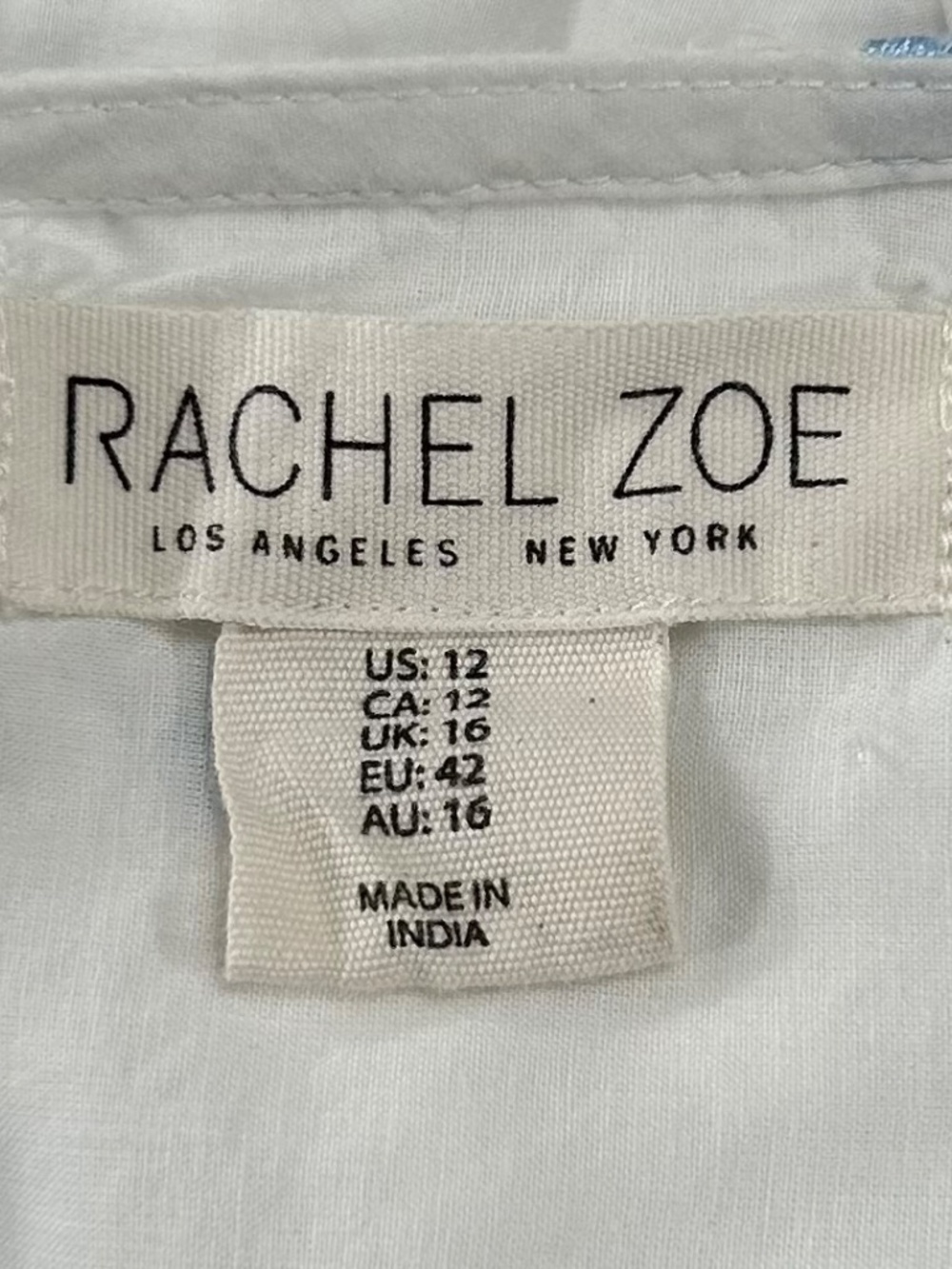 Rachel Zoe Blue White Cotton Eyelet Embroidered Maxi Dress Size 12 - Picture 7 of 8